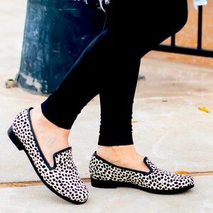 Walking Cradles- Loafers in Black and White Dalmatian Print, Women’s size 8